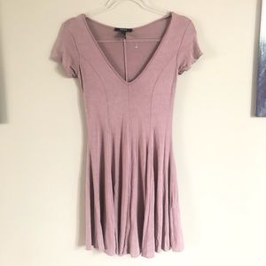 2/$25 NWOT F21 Brown Flare T-shirt Dress V-neck